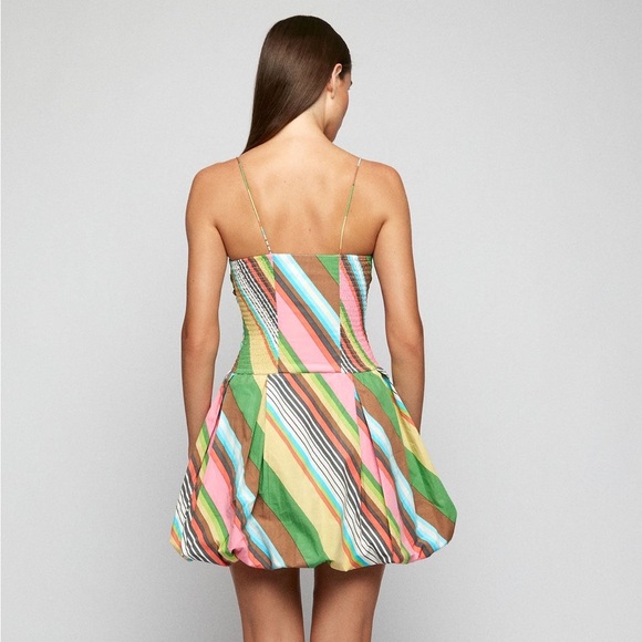 Anthropologie SWF NWT Fitted Balloon Mini Dress Cotton Stripe La Fiesta Medium - Picture 5 of 13